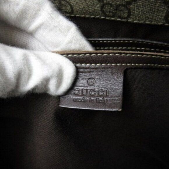 Authentic Gucci GG Plus XL Messenger Bag Canvas Monogram Flap Logo Supreme Tan - Picture 11 of 16